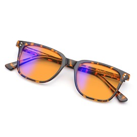 UrbanLens 99% Blue Light Blocking Reading Glasses Women Men, Relieve Eye Strain, Sleeping Glasses, Amber Glasses (Tortoise, 2.5, x)