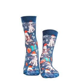 Wigglesteps Bulldog Gift Women's Socks 1.0 Inches One Size 36-40, blue