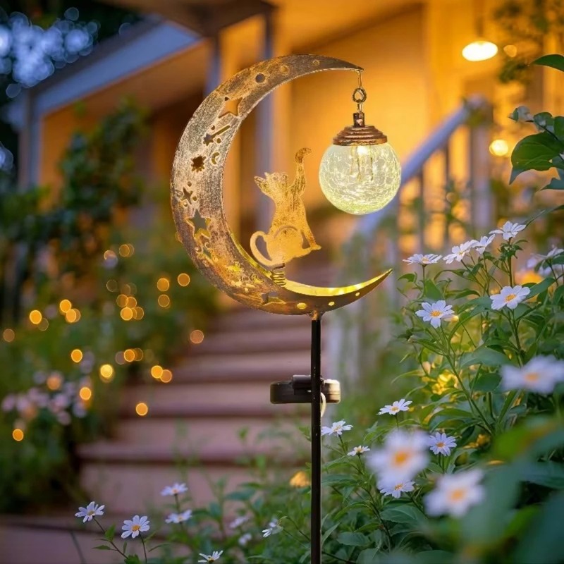 Solar Garden Stake Light for Outdoor Decor – Owl Moon