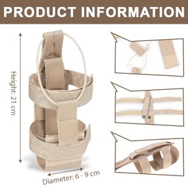 JEYORZY 1 x Adjustable Belt Bottle Holder Portable Bottle Carrier, Bottle Holder Nylon Water Bottle Holder Backpack Bottle Holder Belt Water Bottle Holder Clip Drinking Bottle Bag, Khaki