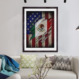 DVWIVGY Diamond Painting Kits Mexican American Flag Diamond Art for Adults Kids Diamond Painting Kits Accessories Full Drill Kit Crystal Pictures Home Wall Decor Gifts 12 x 16 inch