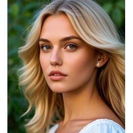 Sterling Silver Leaf Stud Earrings, S999 Silver, Crystal Accent, 4.5x8mm