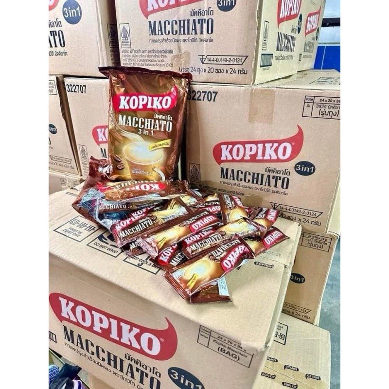 Kopiko Macchiato 3in1 Espresso + Milk Instant Coffee 24g. x