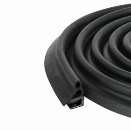 Door Rubber Seal Large Bulb, Large Grip Range | 61/64" Bulb Height x 0.236-0.315 Grip Range x 47/64" U heigh (10 Feet)