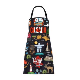 ENSIANTH Canada Apron Canada Cooking Aprons for Women Men Canada Kitchen Gifts Canada Flag Apron Canadian Baking Chef Home Apron (Canada Apron)
