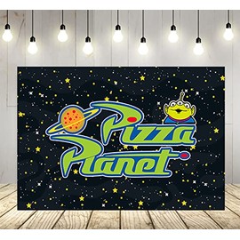 Pizza Planet Backdrop for Birthday Party Supplies Photo Backgrounds Toy Story Birthday Theme Baby Shower Banner 59x38in