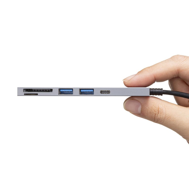 Sanwa Supply USB-3TCHC21MS USB 5Gbps 3-Port Slim Hub (with Card