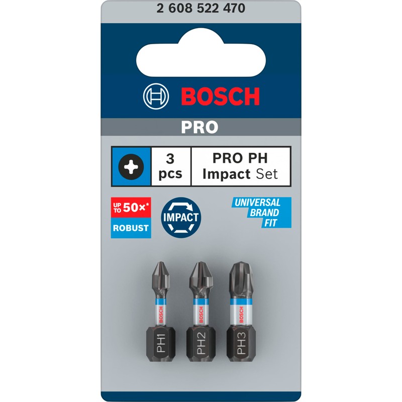 Bosch 3 x Pro Phillips Impact Bit (96 x 50