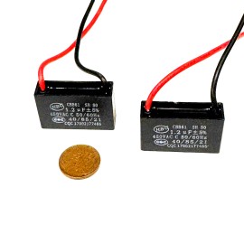 Unbranded 2 Pieces  1.2UF HBC CEILING FAN CAPACITOR CBB61 50/60hz 40/85/21 450vac E88