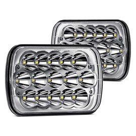 2PCS 7x6 5x7 H6054 LED Headlights High Low Beam Sealed Headlamps DOT 120W 8400LM Compatible with Cherokee XJ Wrangler YJ Comanche MJ GMC Savana Safari Ford Replacement Black