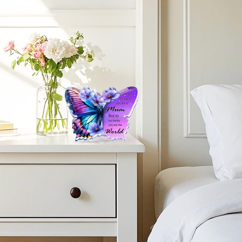 Gifts for Mum, Mothers Day Gifts, Butterfly Shape Acrylic Plaque