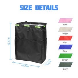 8sanlione Car Trash Can with Storage Pockets, Foldable Hanging Large Capacity Garbage Bin, Leak-Proof Waterproof Trash Bin, Multipurpose Organizer Car Accessories for Truck SUV Home Office