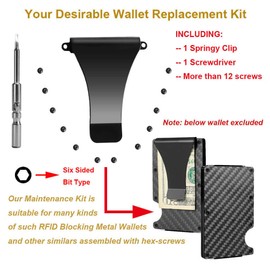 UpLook Wallet Replacement Screws Screwdriver Metal Clip for RFID Metal Wallet Repair Kit (Black - Basic Set)