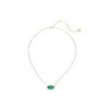Kendra Scott, Women's, Elisa Enamel Frame Paperclip Necklace, Gold Emerald