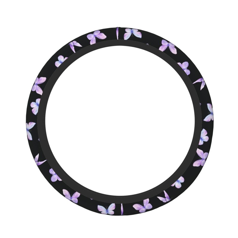 Purple Butterfly Car Steering Wheel Cover Non-Slip
