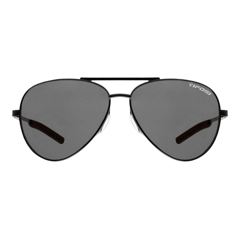 Tifosi Optics Shwae Aviator Sunglasses (Satin Black, Smoke)