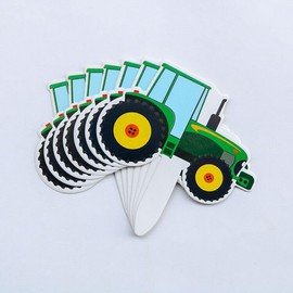 28PCS Tractor Cupcake Toppers,Farm Tractor Truck Car Cupcake Picks for Boys Girls Kids Teen Baby Shower Carnival Rewards