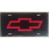 Vintage Chevy License Plate Red Bowtie Bow-Tie Embossed Auto Tag