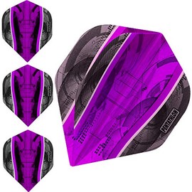 Pentathlon Silver Edge Dart Flights - Extra Strong - 100 Micron - Standard - 5 Sets (15) (Purple)