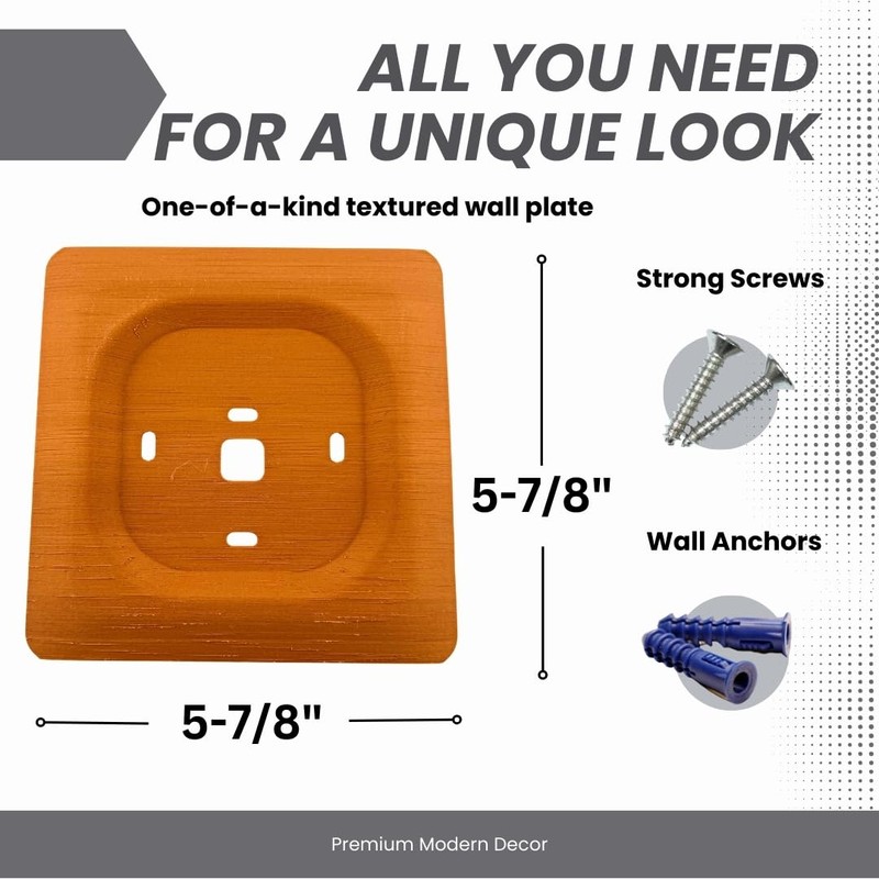 Hickory Wood Square Wall Plate for Ecobee Smart Thermostat Enhanced