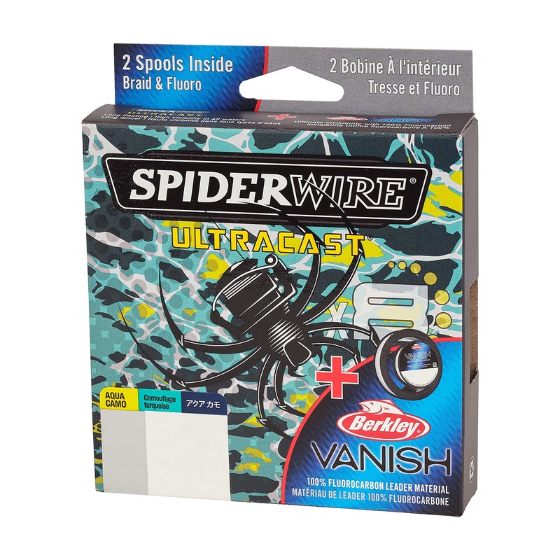 UltraCast Vanish Dual Spool Aqua Camo/Clear 0.004in