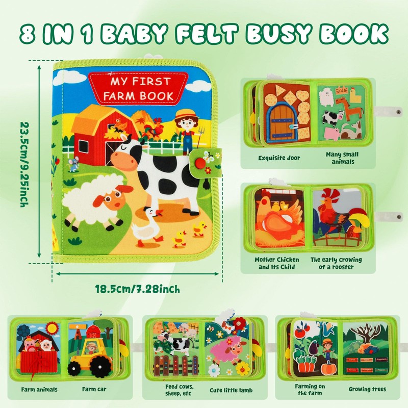 Busy Book for Toddler Soft Baby Felt Busy Books with