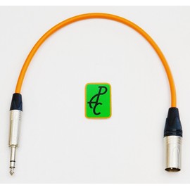 12" Canare Quad Balanced Patch Cable Orange Neutrik XLR Male - 1/4" TRS