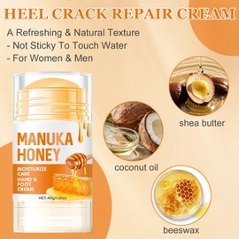 Honig Fusscreme für Rissige Ferse, Cracked Heel Repair Balm Stick, Macht die Haut Weich und Befeuchtet, Feuchtigkeitscreme für Trockene Füße, Hände, Fersen (1)