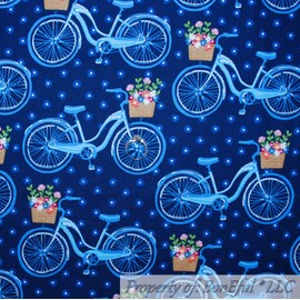 Michael Miller Fabrics BonEful FABRIC FQ Cotton Quilt Navy Blue White Beach Bike Flower Nautical Dot US