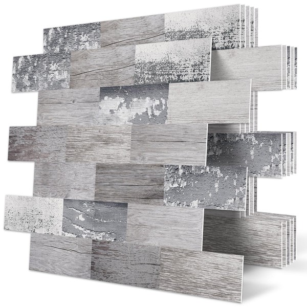 DEWOO 20-Sheet DEWOO Peel and Stick Wall Tile Farmhouse Kitchen