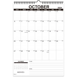 MONYES Wall Calendar 2024-2025 Large, 17" x 12" Academic Calendar, Monthly Calendar with Wire Binding & Hanging Hook, Large Wall Calendar, Desk Calendar