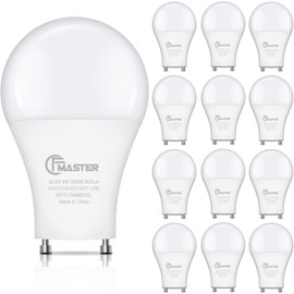 CFMASTER GU24 LED Light Bulb, 5000K Daylight, 9W(100W Equivalent), 800 Lumens, A19 Shape GU24 LED Bulbs, Twist and Lock GU24 Pin Base with Two Prongs, Non-Dimmable, UL ETL Certificated(12-Pack)