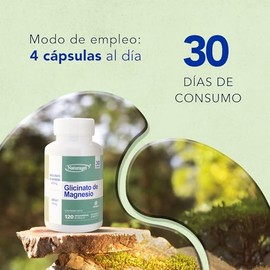 BISGLICINATO DE MAGNESIO | Naturagel Glicinato de Magnesio + Omega 3 | Apoyo Muscular, Neurologico y Conciliar el Sueño | 120 Cápsulas Veganas Vcaps® 