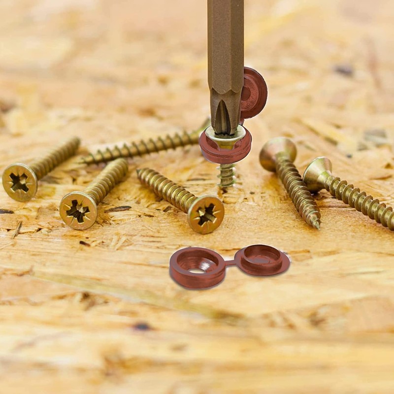 Screw Covers 100pcs Brown Plastic Screw Cap Hinged Fold Over