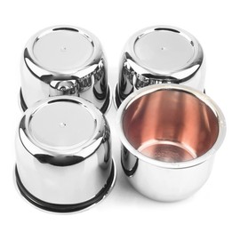 GTOWNWORKS 4pcs Polished 3" OD Push-Thru Wheel Center Hub Cap 5 Lug, Chrome Silver