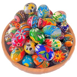 Pysanky (Pisanki) Polish Handpainted Wooden Easter Eggs - Bakers Dozen 13 Mini Eggs