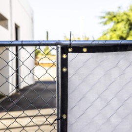 Amgo Custom Made 6'x25' White Fence Privacy Screen Windscreen,with Bindings & Grommets, Heavy Duty for Commercial and Residential 90% Blockage, Cable Zip Ties Included (Available for Custom Sizes)