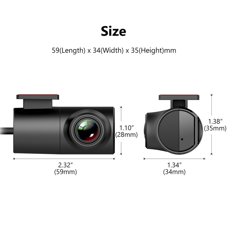 Eonon 1280 x 720P Dash Cam USB Car Recorder Front