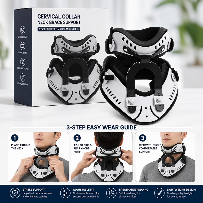 Adjustable Neck Support Brace for Daily Comfort – Cervical Collar