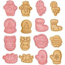 Flyftrey 8 x Christmas cookie cutters, cookie cutters for children, fondant cookie cutters, cookie cutter, cookie baking mould, children's baking kitchen accessories
