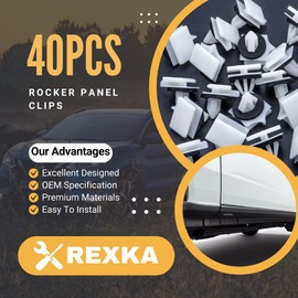 Rexka 40pcs Rocker Panel Moulding Clips for GM 11518357 Chevrolet Avalanche Impala Lumina Monte Carlo Suburban Cadillac Escalade