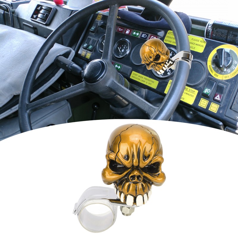 Steering Wheel Spinner Knob Skull Shape Universal Power Handle for