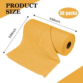 wuyaoyao 50PCS Microfiber Cleaning Cloth Roll, 10"×10" Tear Away Microfiber Towels, Reusable Washable Cloth Paper Towels, Multi-Purpose Cleaning Rags for Car Home Kitchen Garage Shop (Orange)