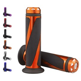 amavoler Universal Motorcycle Handlebar Grips Fits for Motorcycles with 7/8" Left Grip and 1" Right (Orange)