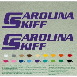 Pair of Carolina Skiff Boats Compatible Replacement Decals Vinyl Stickers Outboard Motor Set of 2 (24", Purple 404)