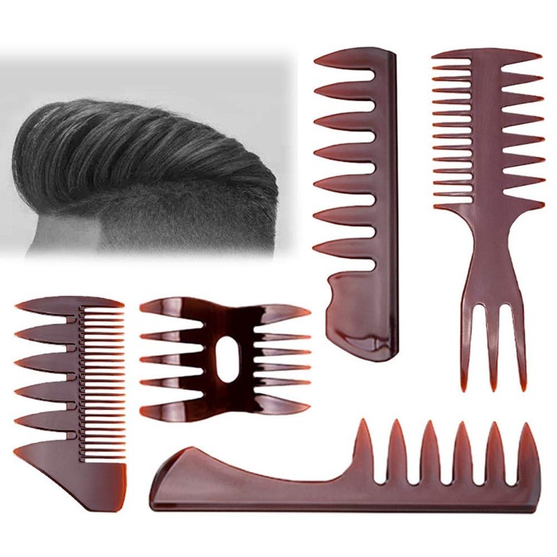 POFET 5 Pcs Professional Styling Comb Retro Wide Teeth Hairdressing