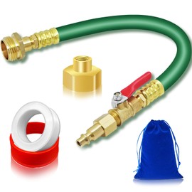 RV Winterizing Kit, 12" Sprinkler Blowout Adapter with Shut Off Valve, RV Air Compressor Adapter/Winterize Kit,for Motorhome, Boat, Camper, Travel Trailer (Green)