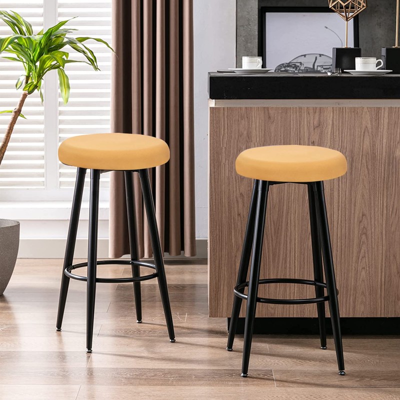 Deisy Dee 4PCS Round Bar Stool Seat Covers Stretch Round