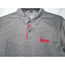 Rivalry Threads NEW Nebraska Huskers Mens Polyester Gray Polo Shirt size M (B226)