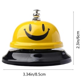 Call Bell, 2pcs Service Bell for the Porter Kitchen Restaurant Bar Reception Call Bell Desk Call Bell Classic Concierge Hotel Use Non-Slip Base Call Bell Orange+Yellow